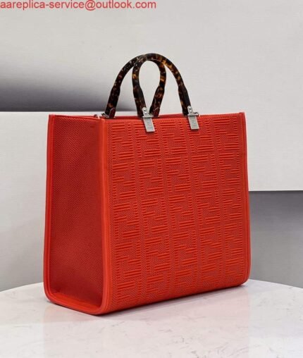 Replica Fendi 8BH386 Sunshine Medium Fendi Tote Bag 8258 Orange Red
