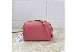 Replica Prada 1BH082 Leather bag with shoulder strap Rose Red Gold